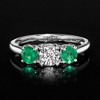 Ross-Simons 0.50 Carat Lab-Grown Diamond Ring With .40 ct. t.w. Emeralds in 14kt White Gold - 4 of 4