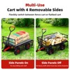 Steel Garden Cart,Heavy Duty Metal Yard Utility Wagon with Removable Mesh Sides,2-in-1 180°Rotating Handle and 16 inch Wheels, Steel Utility - 2 of 4