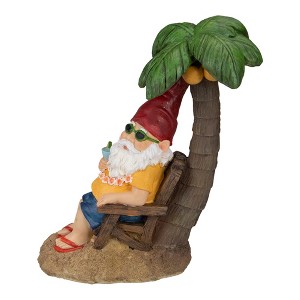 Northlight 12.25" Tropical Gnome with Palm Tree Outdoor Garden Statue - 1 of 4