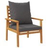 vidaXL 3 Piece Patio Lounge Set - Solid Acacia Wood with Cushions, Outdoor Garden Chair Set, Rectangular Table - 3 of 4