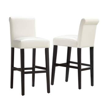 Set of 2 29" Vermont Faux Leather Counter Height Barstool White - Inspire Q