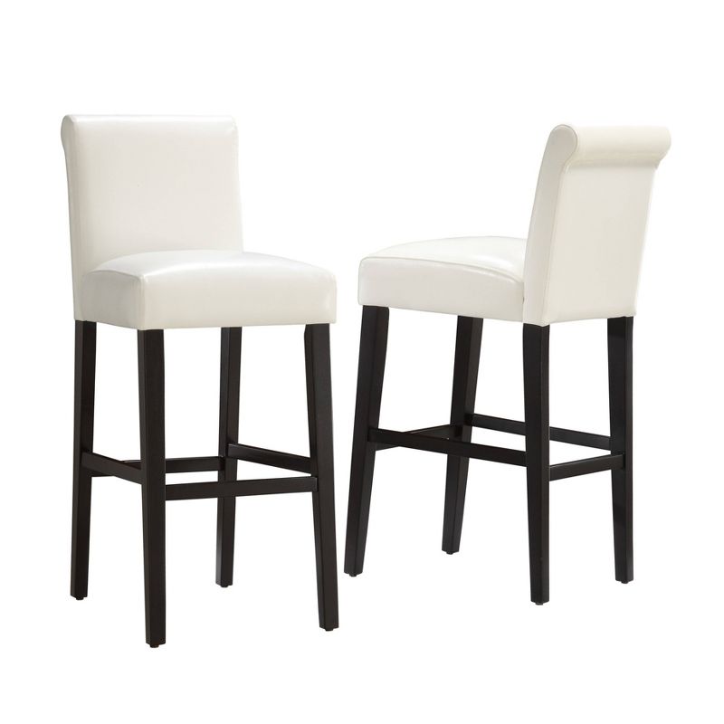 Set of 2 29&#34; Vermont Faux Leather Counter Height Barstool White - Inspire Q, 1 of 8