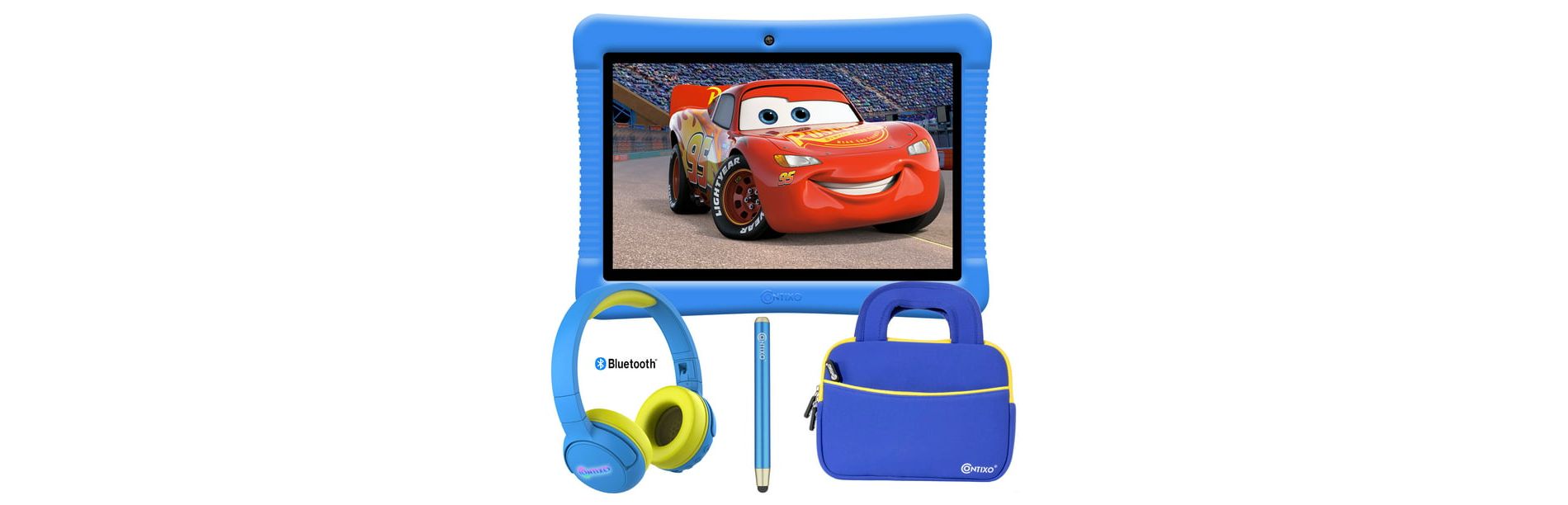 Contixo Kids Tablet K102 Bundle Value Pack, 10-inch HD, Ages 3-7, Tablet with Camera, Parental Control, 32GB, Wi-Fi, w/ Teacher Approved Apps