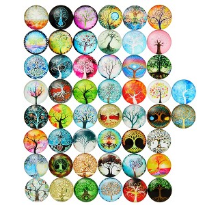Bright Creations 50-Pack Glass Dome Cabochon Tree of Life Mosaic Tiles for DIY Arts and Crafts, Jewelry Making - 1 of 4