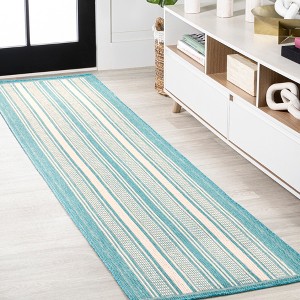 Haynes Modern Double Stripe Indoor/Outdoor Area Rug - JONATHAN Y - 1 of 4