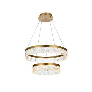 Elegant Lighting Linden 2 - Light Chandelier in  Satin Gold - 1 of 4