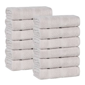 Smart Twist Viscose Cotton Blend Medium Weight Solid Thick Border Towel Set by Blue Nile Mills - 1 of 4