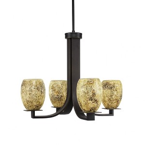Toltec Lighting Apollo 4 - Light Chandelier in  Dark Granite with 5" Gold Fusion Shade - 1 of 1