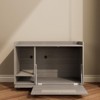 DOMETOUR Gray Cat Litter Box Enclosure, Hidden Litter Box Furniture with Top Fence, Wooden Pet House Side Table, Storage Cabinet for Bedroom - 4 of 4