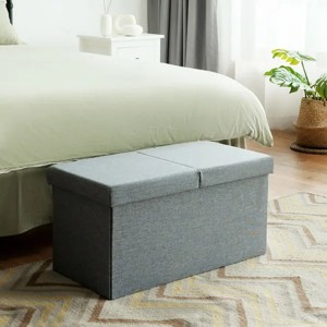 30 Inch Folding Storage Ottoman with Lift Top - 1 of 4