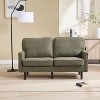 NicBex 56.3 Inch Loveseat,Modern PU Leather/Boucle Loveseat Sofa with Black Wood Legs,2-Seater Small Couch for Living Room,Bedroom - 3 of 4