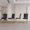CENGHU Modern Dining Chairs Set of 4, Upholstered PU Faux Leather Side Chair with C-shaped Tube Plating Golden Metal Legs, Guest Office Chair, Black - 4 of 4