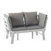 Holly & Martin Dolavon Outdoor Convertible Lounge Chair - OD1167609 - White w/ Gray Cushions - SEI - 3 of 4