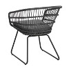 Gulches Set of 2 TERRY Outdoor Club Chairs with Water-Resistant Cushions, Gray PE Rattan-Wrapped Tub Design, Splayed Sled Legs - 4 of 4