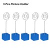 Unique Bargains Metal Resin Cube Base Circle Shape Pictures Memo Place Card Holder 5 Pcs - 3 of 4