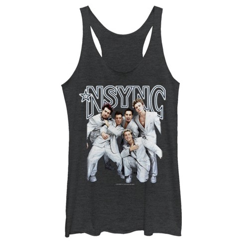 Women's NSYNC Iconic White Suits Racerback Tank Top - image 1 of 4