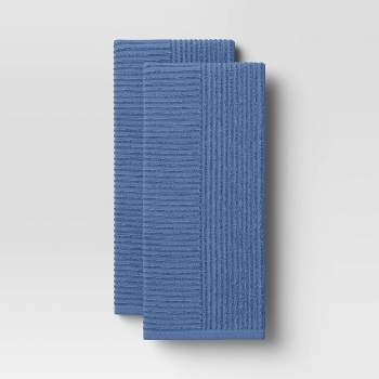 2pk Cotton Solid Ribbed Terry Kitchen Towels - Threshold™