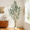 Coucheta 4/5/6/7FT Artificial Olive Tree in Planter, Faux Plant with Natural Wood Trunk, Green Moss & Lifelike Fruits for Home & Office Decor - 2 of 4