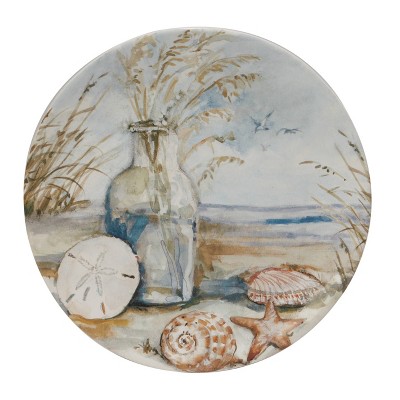 Set of 4 Coastal Landscape Ceramic Salad/Dessert Plates