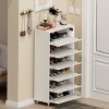 INFURNIC Decorative Storage Cabinets Mirror Shoe Cabinet with 6 Flip Drawers and Metal Legs for Entryway, White, 24.8"*13.39"*47.64" - 3 of 4