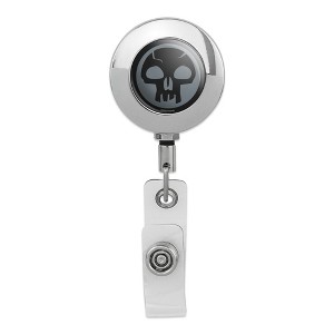 Magic The Gathering Black Mana Symbol Metal Chrome Badge ID Card Holder Clip - 1 of 3