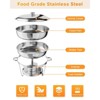 Chafing Dish Buffet Set , Round Stainless Steel Food Warmers with Water Pan, Lid, Frame, Fuel Holder for Catering and Parties - 4 of 4