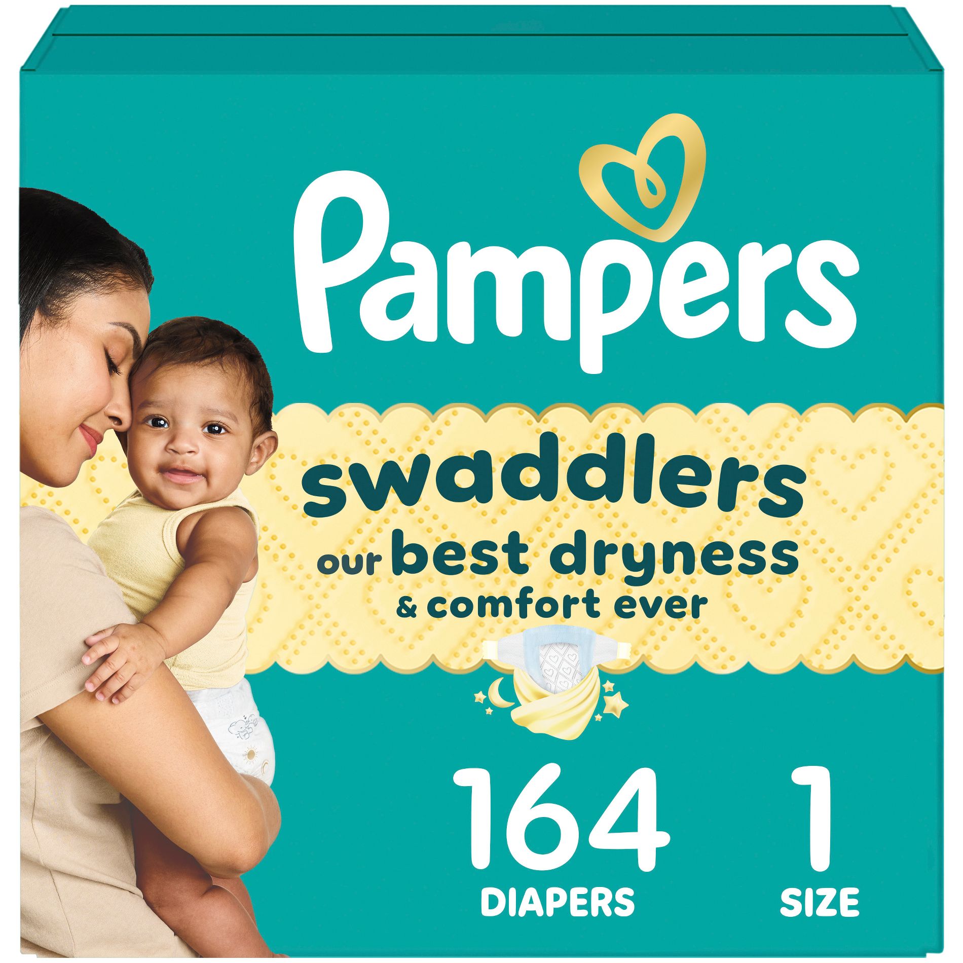 Pampers Swaddlers Sensitive Disposable Diapers - Size 1 - 164ct