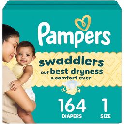 Pampers Swaddlers Sensitive Disposable Diapers - Size 1 - 164ct