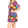 HAPPY BAY Women's Summer Mini Beach Tropical Dress Swimsuit V Neck Tops Cover Ups for Swimwear for Women X-Large-XX-Large Red Floral - 3 of 3