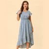 INSPIRE CHIC Women's Smocked Floral High Low Summer Maxi Dress - 2 of 4