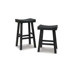 Signature Design by Ashley Glosco Farmhouse Counter Height Barstool, Set of 2, Black - 1 of 4
