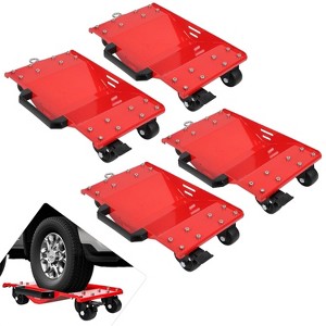 Acekool Set of 4 Car Wheel Dollies, 8000 lbs Capacity, Tow Hooks, Thick Handles, Sidebars & Locks, Easy Vehicle Mover - 1 of 4