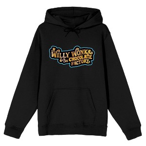 Willy Wonka & the Chocolate Factory Gold Logo Men's Black Sweatshirt - 1 of 1