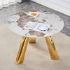 NicBex Modern 42 Inch Round Coffee Table with Silver/Gold Stainless Steel Legs for Living Room,Bedroom - 2 of 4
