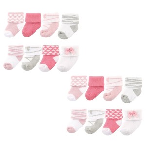 Luvable Friends Infant Girl Newborn and Baby Terry Socks, Ballet 16-Piece - 1 of 1