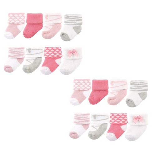 Luvable Friends Infant Girl Newborn and Baby Terry Socks, Ballet 16-Piece - image 1 of 1