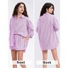 EXLURA Women's Summer 2 Piece Sets Long Sleeve Button Down Shirts Matching Short Sets Oversized Spring Vacation Outfits - 3 of 4