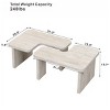 Nesting L Shape Coffee Table Set,Modular 2-Piece Detachable Tables for Living Room Garden,47.4'' & 35.4''-Baofuwish - 4 of 4