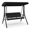 3 Seater Outdoor Swing Chair With Adjustable Canopy, Paito Swing Chair for Porch, Convertible Canopy Hanging Swings Glider Lounge Chairs - 2 of 4