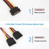 iMountek"15 Pin Y Splitter Cable Adapter Male to Female Converter for SATA Hard Drive Power Connection"Black - 2 of 4