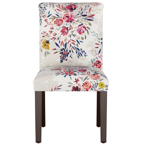 Skyline Furniture Hendrix Dining Chair With Botanical Print Light Gray ...