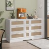 51.2" Rattan 9-Drawer Cabinet with Gold Handles, Smooth Sliding Tracks for Living Room, Bedroom, Kitchen - 2 of 4