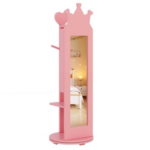 Infans Kids Jewelry Cabinet Standing Children Jewelry Organizer with Full-Length Mirror - 1 of 4