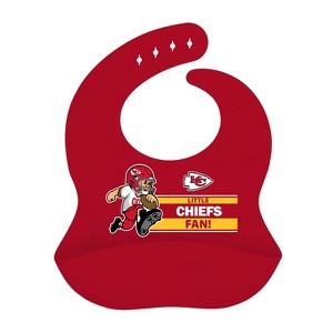 BabyFanatic Officially Licensed Unisex Silicone Baby Bib - NFL Kansas City Chiefs - 1 of 3