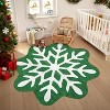 Christmas Holiday Decor Rug Washable Xmas Snowflake Area Rugs Soft Non Slip Low Pile Rugs for Living Room Bedroom - 2 of 4