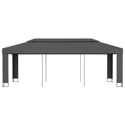 Anthracite Double Roof Steel and Polyester Gazebo 118.1"x236.2"