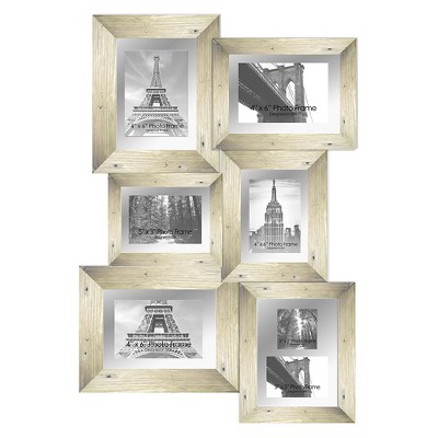 28" x 19.75" Paris Multiple picture frame White - PTM Images