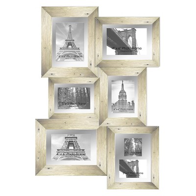 28" x 19.75" Paris Multiple picture frame White - PTM Images