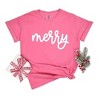 Simply Sage Market Women's Merry Bold Cursive Short Sleeve Garment Dyed Tee - 3 of 4