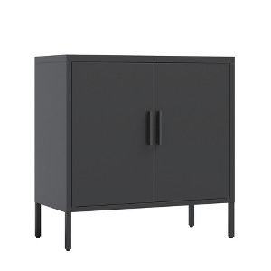 Metal Storage Cabinet with Doors and Adjustable Shelves, Steel Garage Storage Cabinet, Metal File Cabinet for Home Office School Gym, Black - 1 of 1